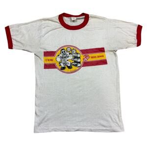 Vintage 80s USMC MOS 3000 Marines Ringer Tee Shirt Men's Medium